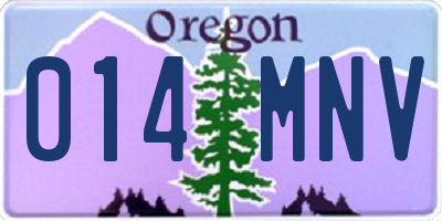 OR license plate 014MNV