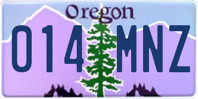 OR license plate 014MNZ