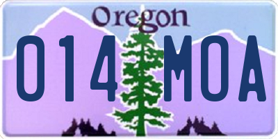 OR license plate 014MOA