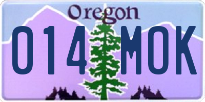 OR license plate 014MOK