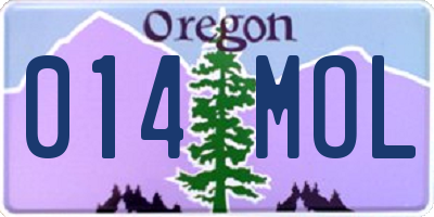 OR license plate 014MOL