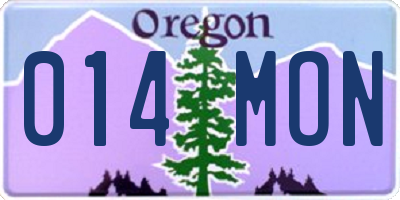 OR license plate 014MON