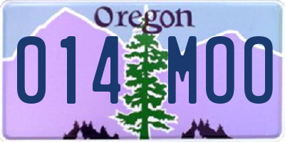 OR license plate 014MOO