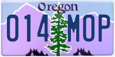 OR license plate 014MOP
