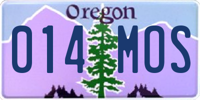 OR license plate 014MOS