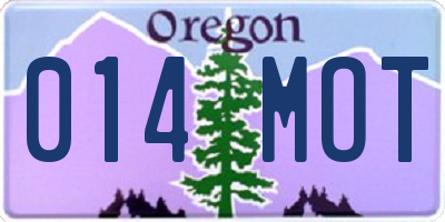 OR license plate 014MOT