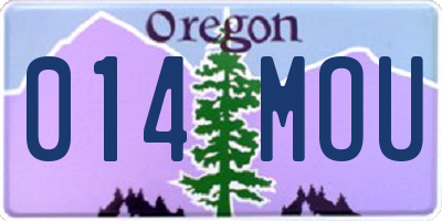 OR license plate 014MOU