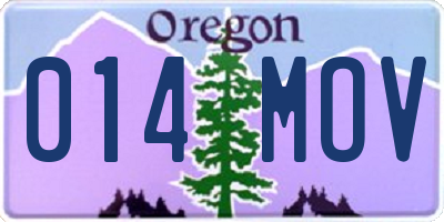 OR license plate 014MOV
