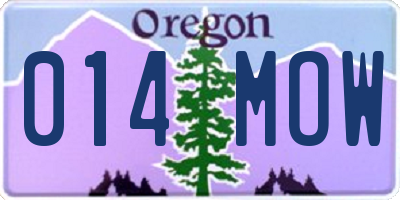 OR license plate 014MOW