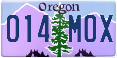 OR license plate 014MOX