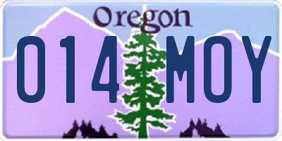 OR license plate 014MOY