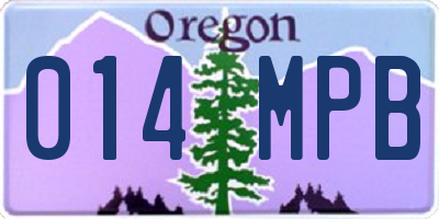 OR license plate 014MPB
