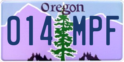 OR license plate 014MPF