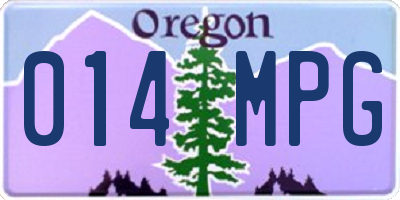 OR license plate 014MPG