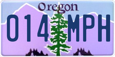 OR license plate 014MPH