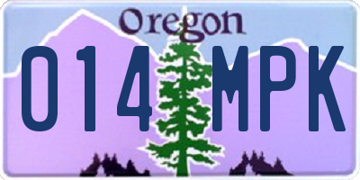OR license plate 014MPK