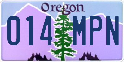 OR license plate 014MPN