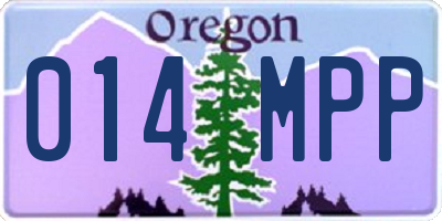 OR license plate 014MPP