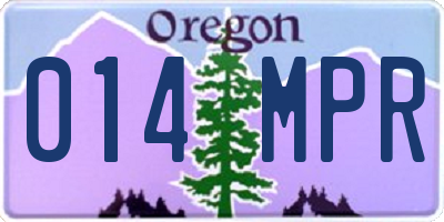 OR license plate 014MPR