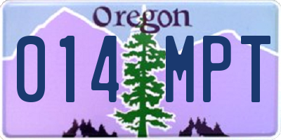 OR license plate 014MPT