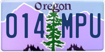 OR license plate 014MPU