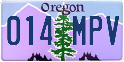 OR license plate 014MPV