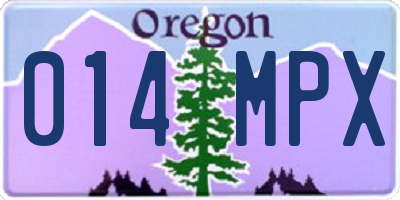 OR license plate 014MPX