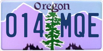 OR license plate 014MQE