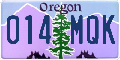 OR license plate 014MQK