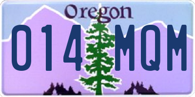 OR license plate 014MQM