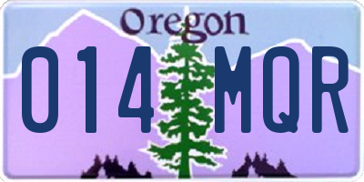 OR license plate 014MQR