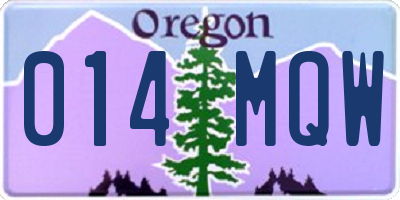 OR license plate 014MQW