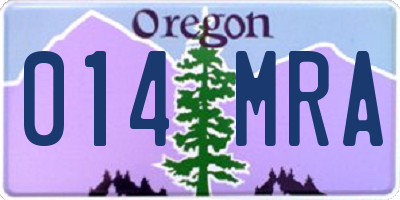 OR license plate 014MRA