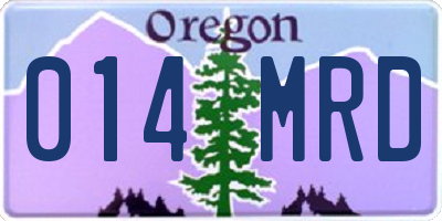 OR license plate 014MRD