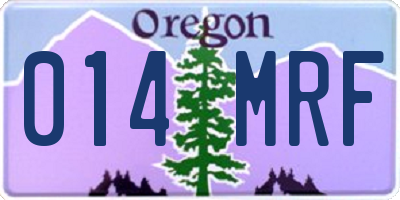 OR license plate 014MRF