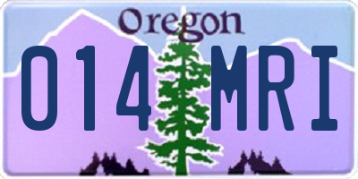 OR license plate 014MRI