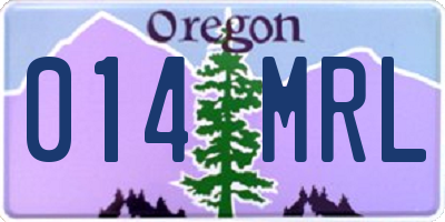 OR license plate 014MRL