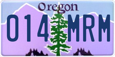 OR license plate 014MRM