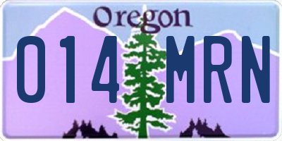 OR license plate 014MRN