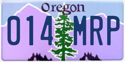 OR license plate 014MRP