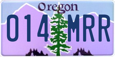 OR license plate 014MRR