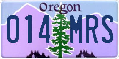 OR license plate 014MRS