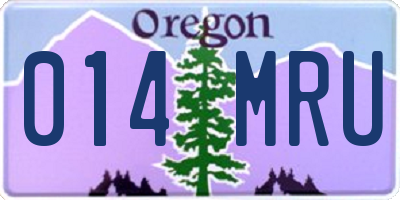 OR license plate 014MRU