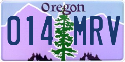 OR license plate 014MRV