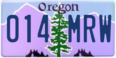OR license plate 014MRW
