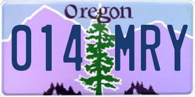OR license plate 014MRY
