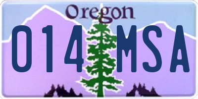 OR license plate 014MSA