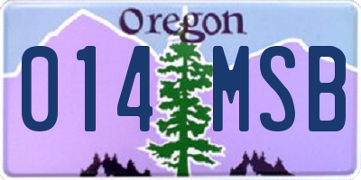 OR license plate 014MSB