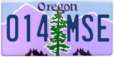 OR license plate 014MSE
