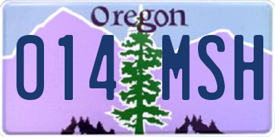 OR license plate 014MSH